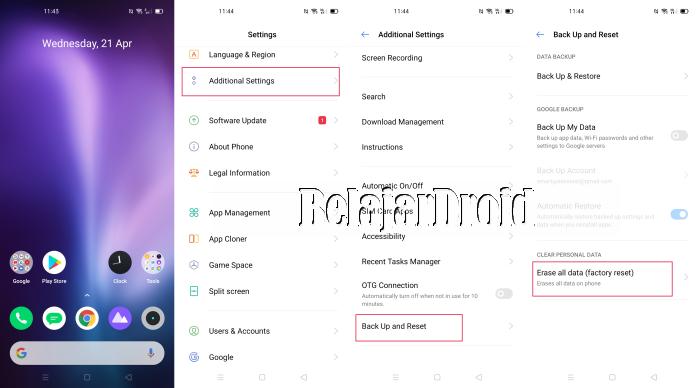 Cara Factory Reset Realme C15